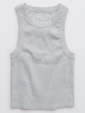 aerie Light Gray Ribbed Tank Top